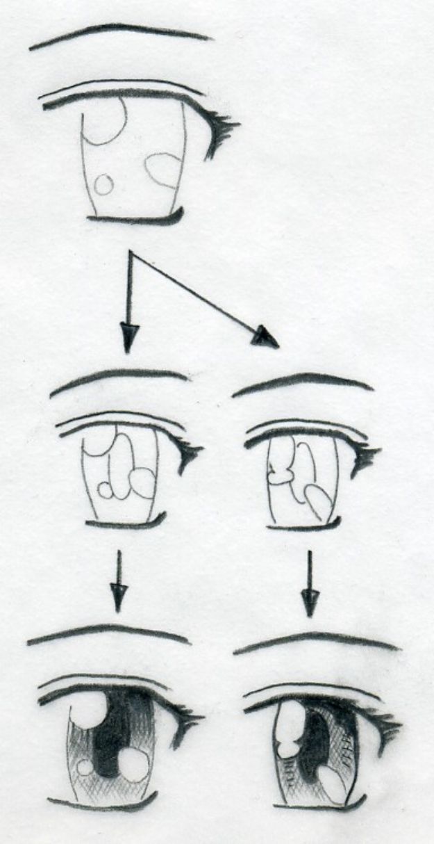 How to Draw Anime Eyes Step by Step - Crafty Morning