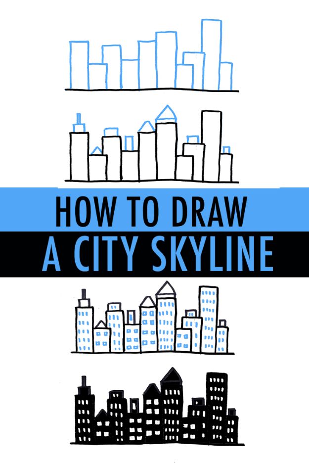 Easy Things to Draw When You Are Bored - How to Draw for Beginners- Quick and Cool Drawing Lessons for Fun Art - How to Draw Basic Things, Cartoons, Animals, Flowers, People, An Eye Eyes- How to Draw A Easy City Skyline- Easy City Skyline Drawings- How to Draw A Skyline- How to Draw A City Skyline