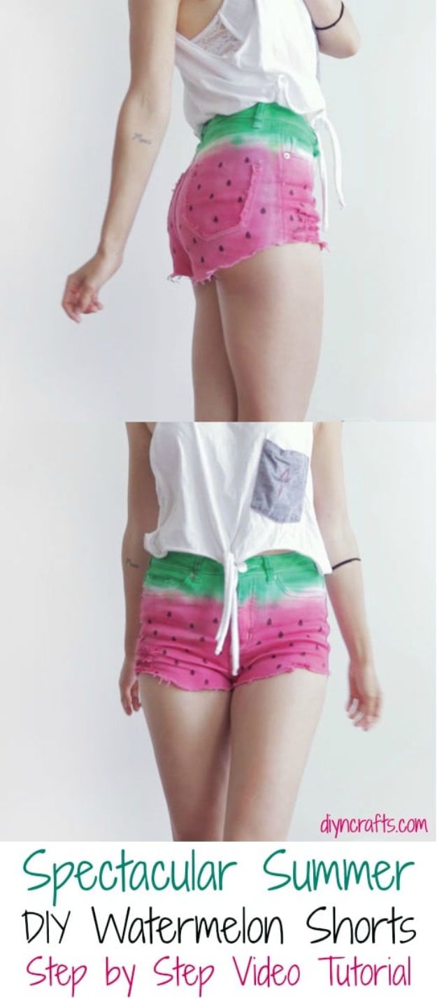 Watermelon Crafts - Spectacular Summer DIY Watermelon Shorts - Easy DIY Ideas With Watermelons - Cute Craft Projects That Make Cool DIY Gifts - Wall Decor, Bedroom Art, Jewelry Idea