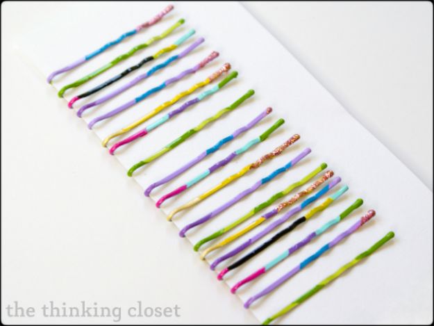 Easy Crafts for Teen Girls | Color Blocked Bobby Pins l Fun Craft and DIY Ideas for Teenagers and Tween Girl | Room Decor and Gifts