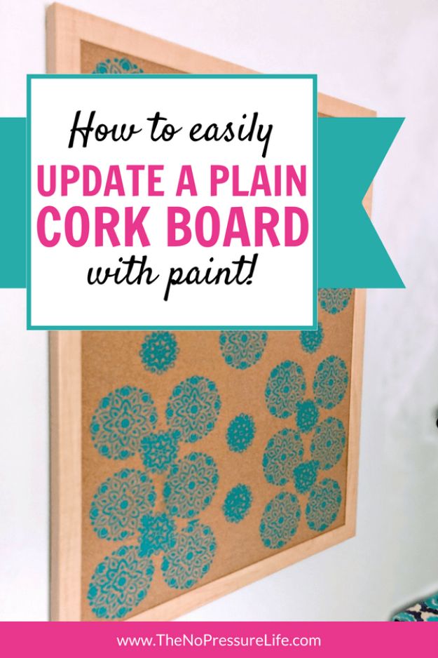Easy Crafts for Teen Girls | Make a Pretty DIY Stenciled Cork Board l Fun Craft and DIY Ideas for Teenagers and Tween Girl | Room Decor and Gifts