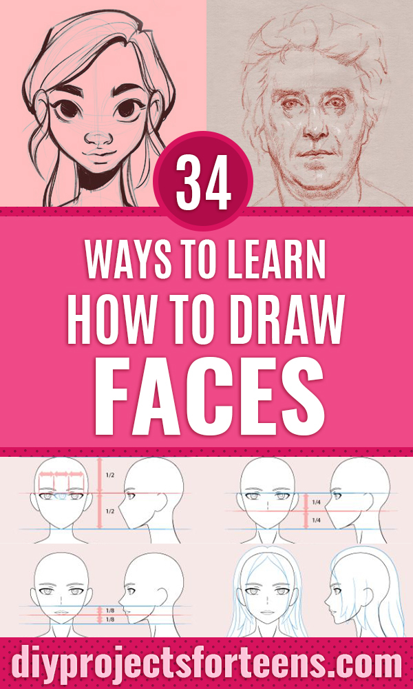 34 Ways To Learn How To Draw Faces Diy Projects For Teens Learn how to draw male pictures using these outlines or print just for coloring. 34 ways to learn how to draw faces